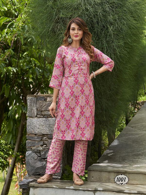 Banwery Rimzin Heavy Muslin Foil Print Kurti With Bottom Collection